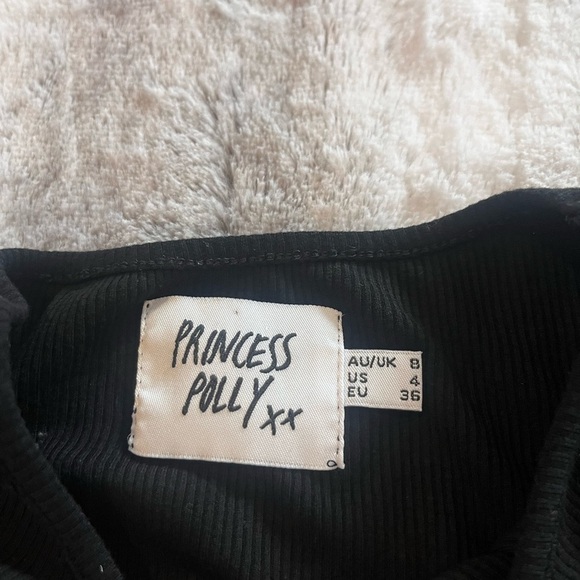 Princess Polly Black Long Sleeve Ribbed Knit Cut Out Ruched Bodycon Dress - Picture 2 of 5